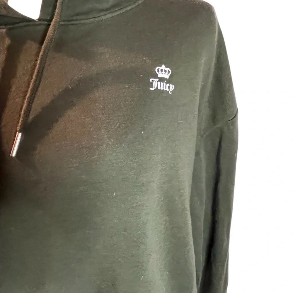 Juicy Couture Sport Green Pullover Animal‎ Print Thumbholes Size Small Hoodie - Picture 3 of 7